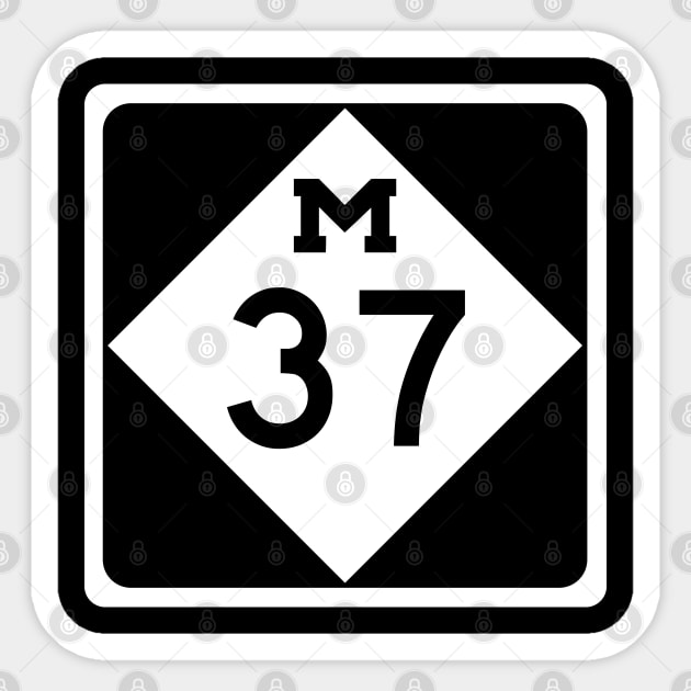 M-37 Traverse City Michigan Old Mission Peninsula Highway Sticker by Angel Pronger Design Chaser Studio
